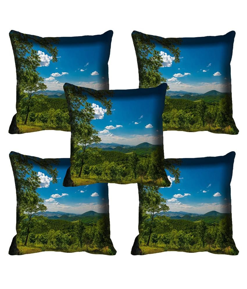MeSleep Nature Digitally Printed Cushion Cover Pack of 5 Buy Online
