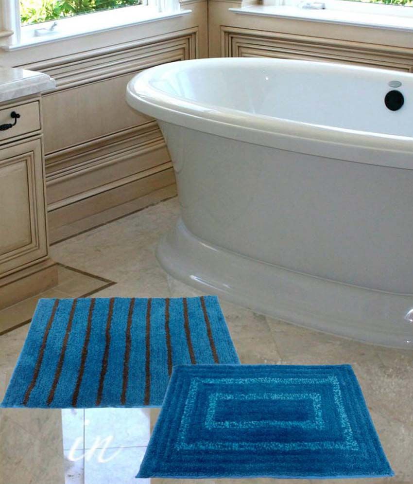 Elysia Buy1 Get1 Polyester Bath Mats Blue Buy Elysia Buy1 Get1
