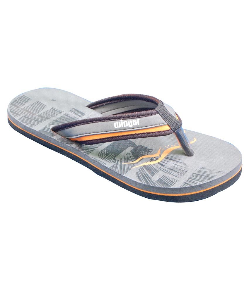 Winger Grey Synthetic Slippers Price in 