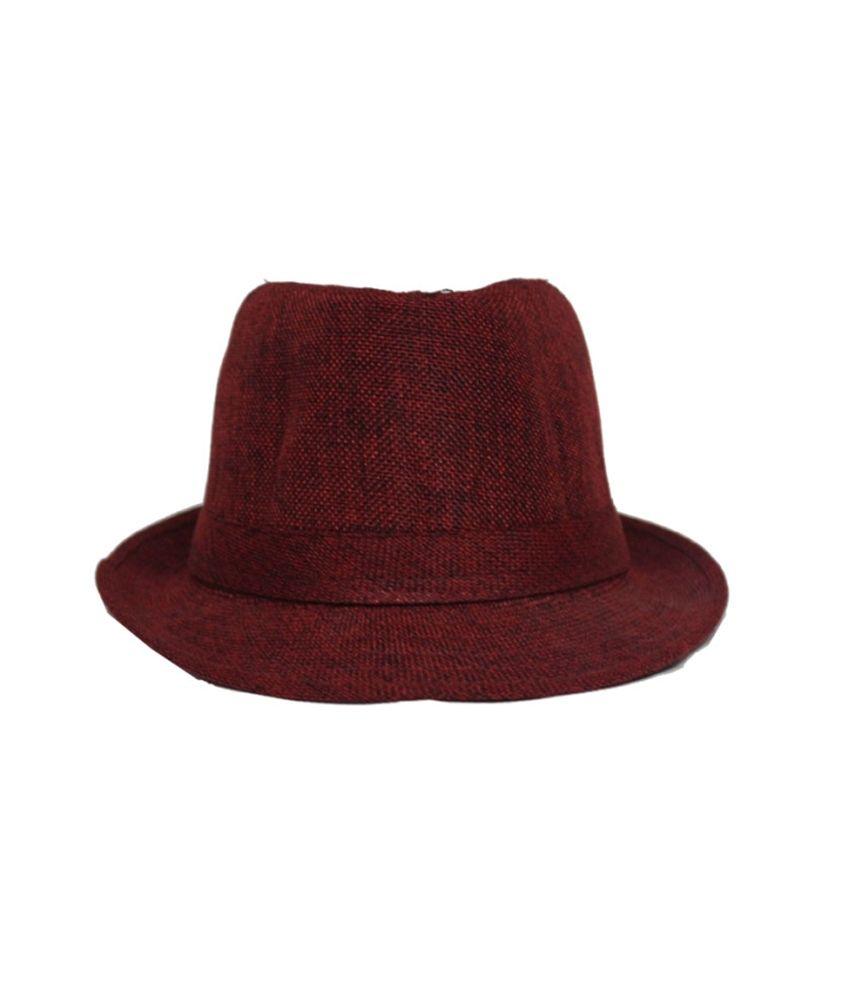 Narkha Red Cotton Fidora Hat - Buy Online @ Rs. | Snapdeal