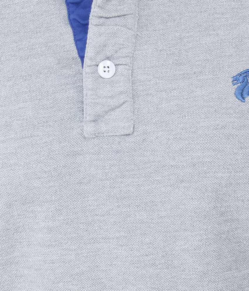 Raw Addict Gray Cotton Polo T-Shirt - Buy Raw Addict Gray Cotton Polo T ...