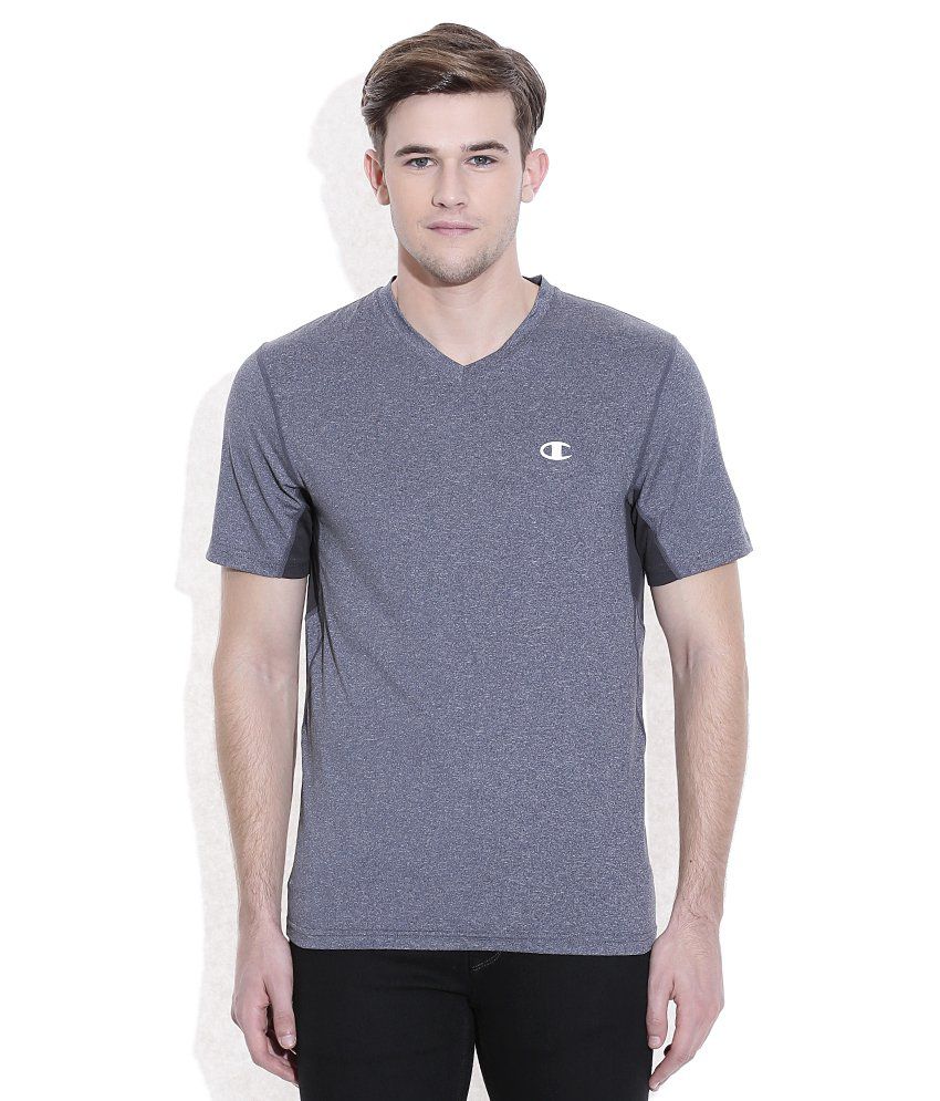 Champion Gray V-Neck T-Shirt - Buy Champion Gray V-Neck T-Shirt Online ...