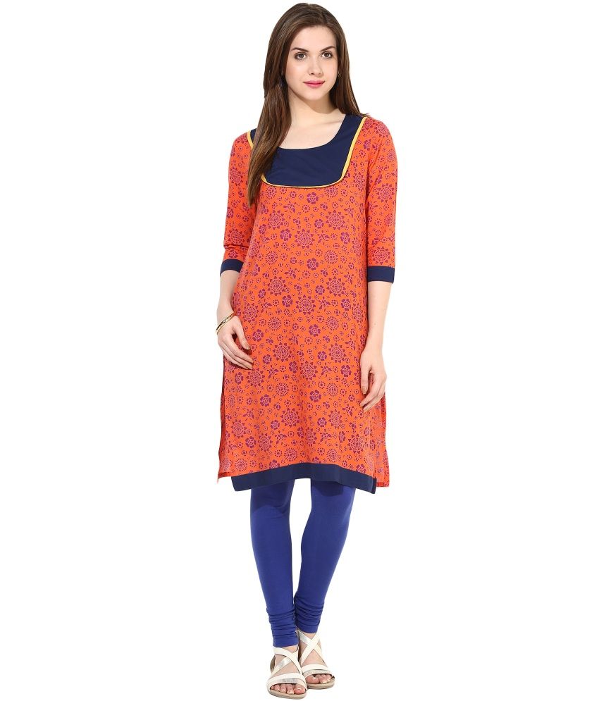 Indi Dori Navy Cotton Kurti Buy Indi Dori Navy Cotton Kurti Online at