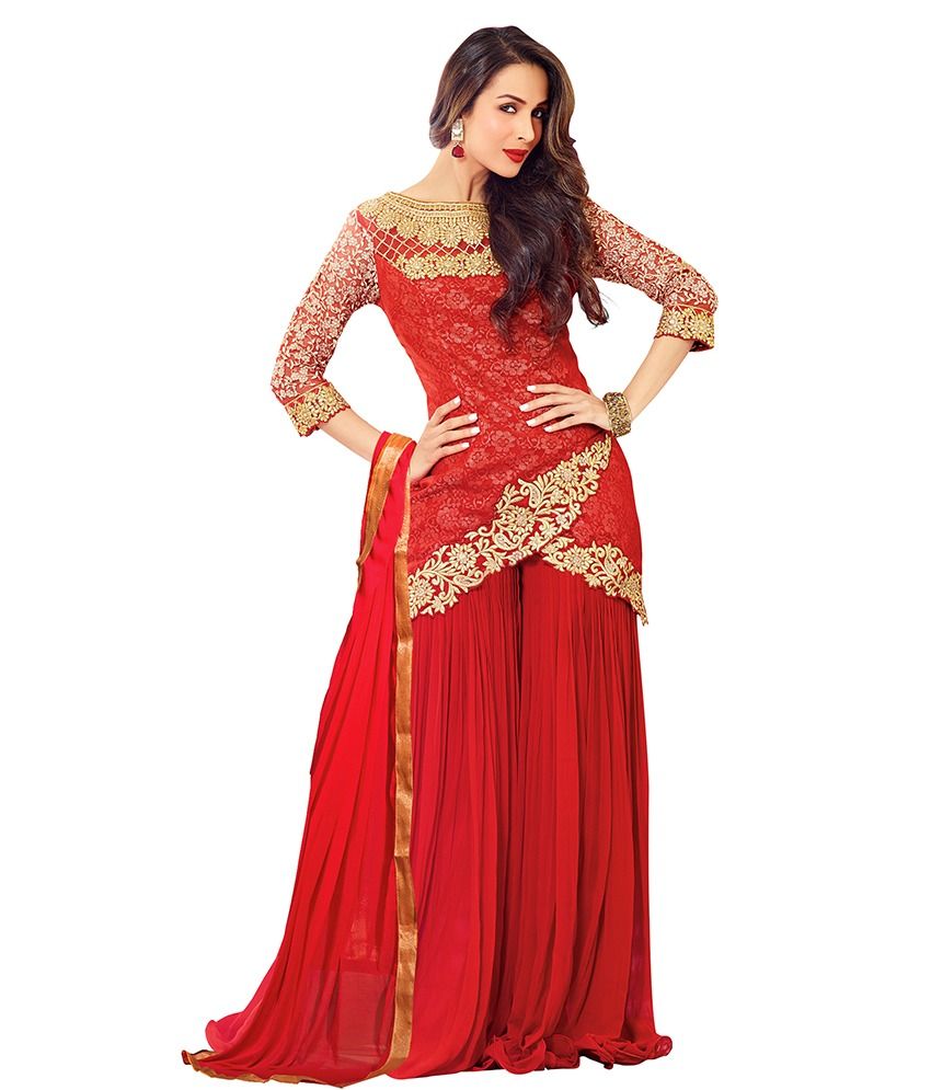 maroon net frock