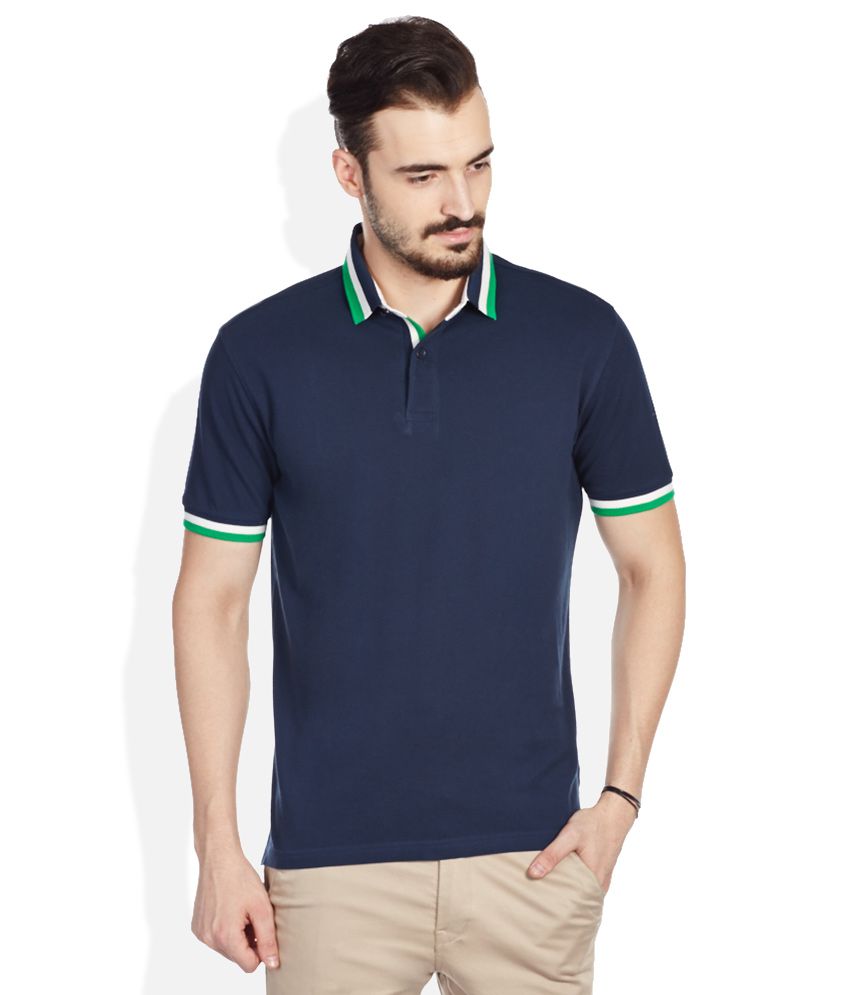 Wills Lifestyle Navy Polos Neck T shirt - Buy Wills Lifestyle Navy ...
