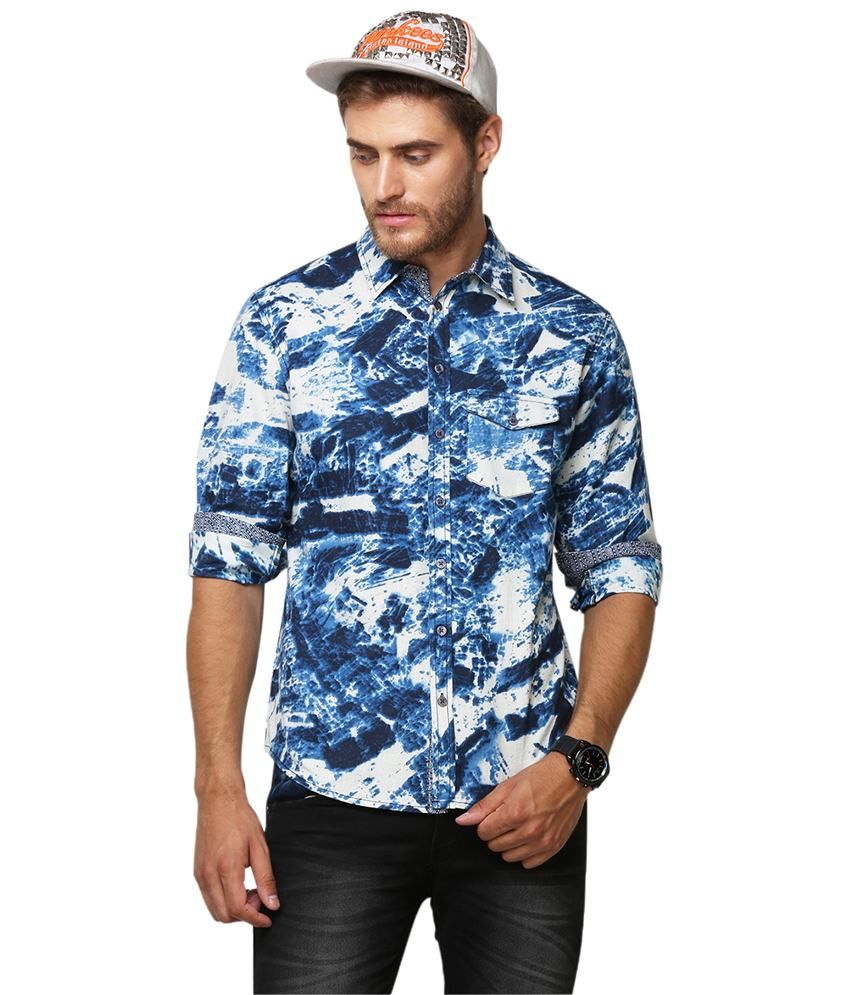 Yepme Good Looking Blue & White Raulex Printed Shirt for Men - Buy ...