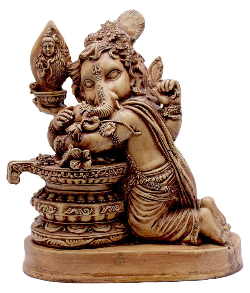 Hand Carved Hindu God Baby Krishna Resin Idol Sculpture Statue Size 6.5 inches 