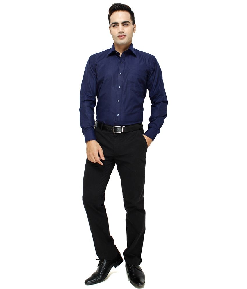 navy blue pants black shirt