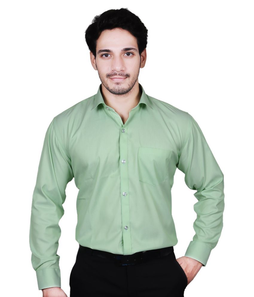 The Mods Green Cotton Blend Formal Shirt - Buy The Mods Green Cotton ...