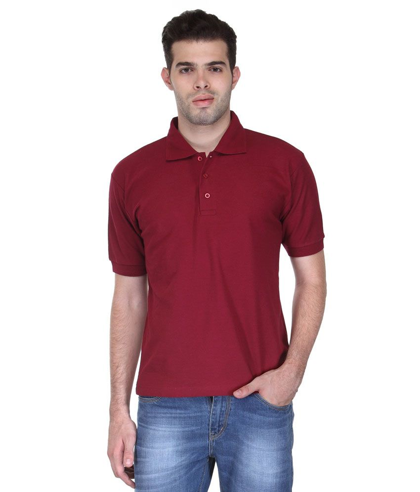 6 Degree White & Maroon Cotton Polo T-Shirts- Pack of 2 - Buy 6 Degree ...