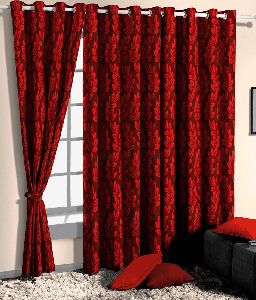 Skipper Home Fashions Red Poly Cotton Window Curtains - Buy Skipper Home  Fashions Red Poly Cotton Window Curtains Online at Low Price - Snapdeal