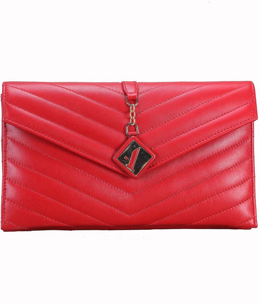Buy Adamis Red Leather Clutch at Best Prices in India - Snapdeal