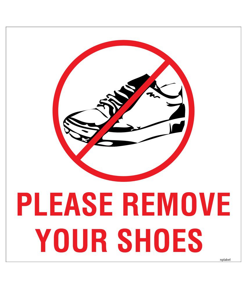 Nplabel Remove Your Shoes Sign Label, Remove Your Shoes Sign Sticker ...