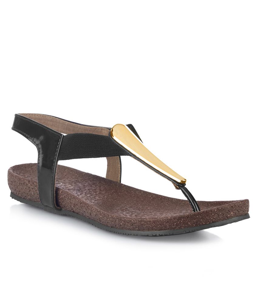 Rocia Black Sandals Price in India- Buy 