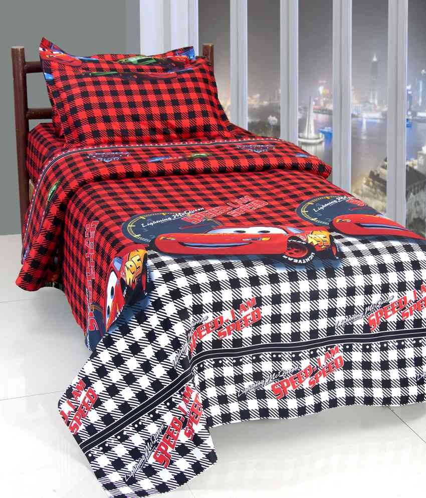 Rose Petal Red Baby themes Polyester Bed Sheet With Pillow Cover Buy