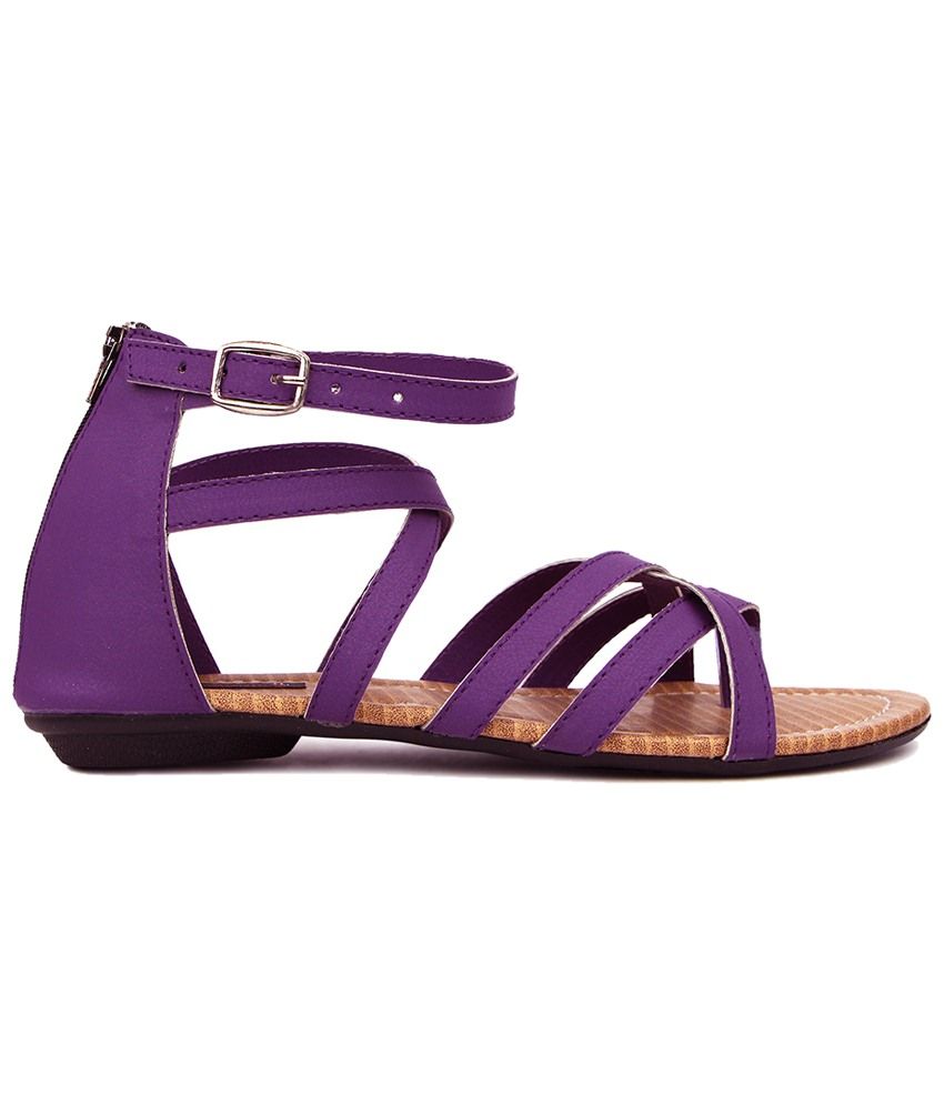 Kz Classics Purple  Beige Flat Sandals  for Women  Price in 