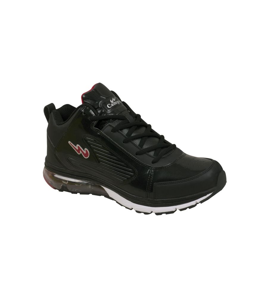 campus black sports shoes