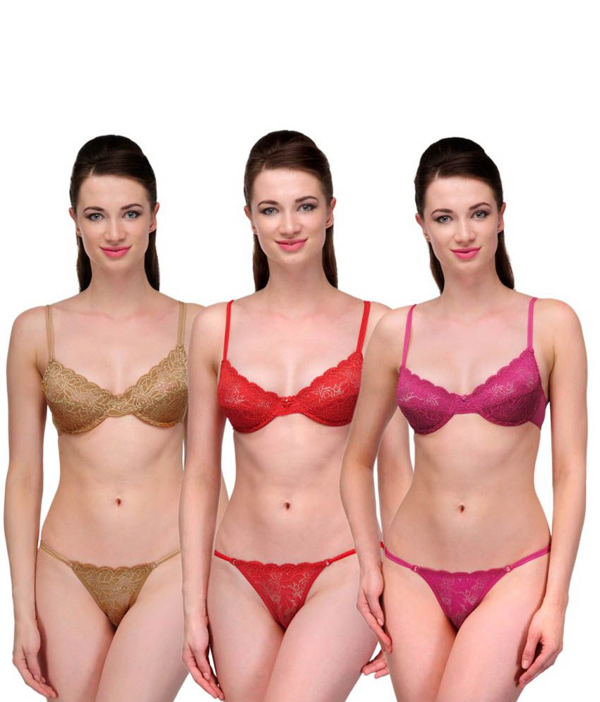 Buy Urbaano Pink Bra And Panty Sets Online At Best Prices In India Snapdeal 
