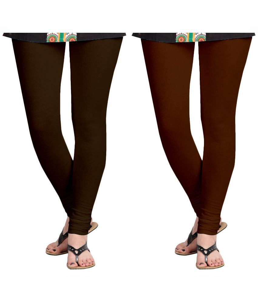 Aannie Womens Cotton Slim Fit Chocolate & Dark Brown Leggings Combo ...