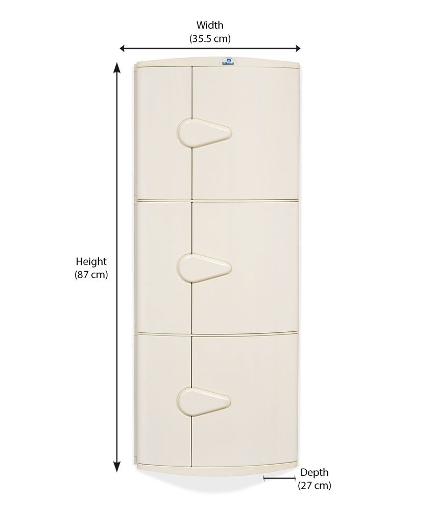 Nilkamal Corner Cabinet 3d Ivory Buy Nilkamal Corner Cabinet 3d