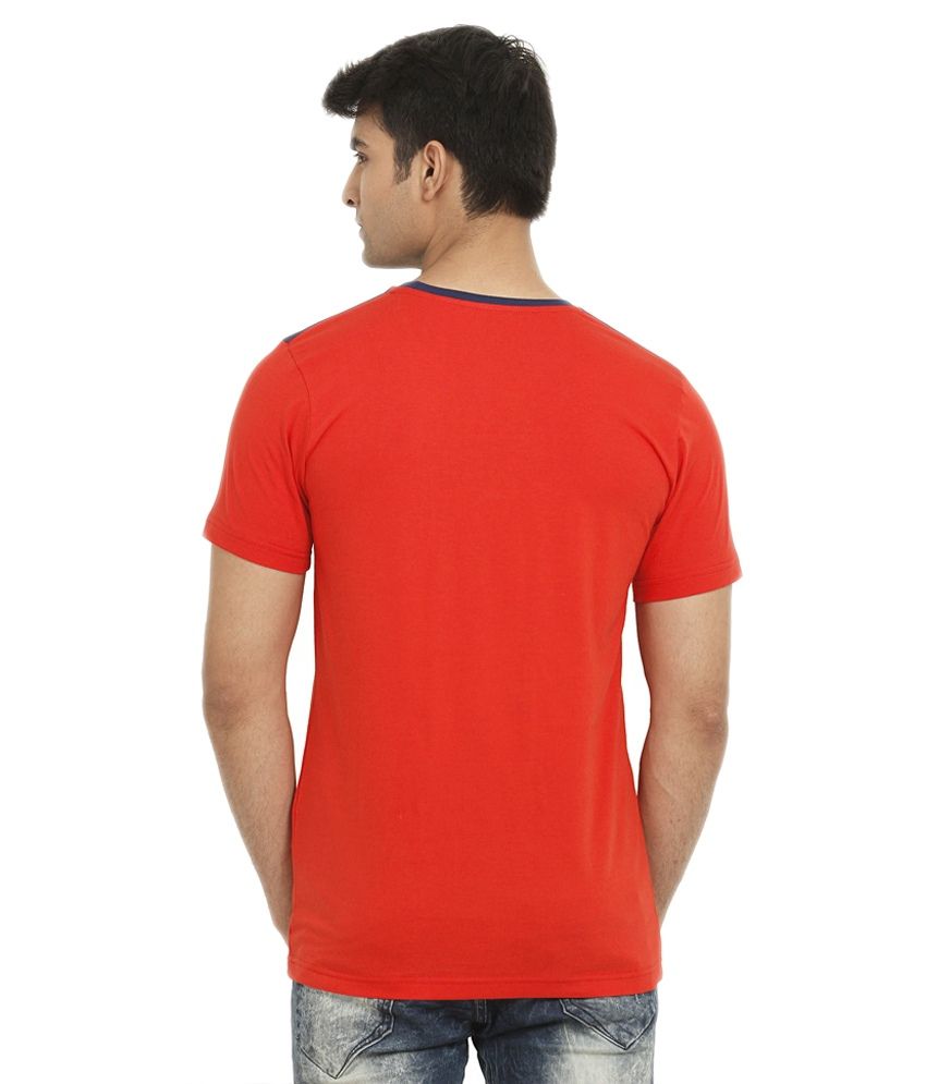 Ganzm Men Cotton Round Neck Red TShirt Buy Ganzm Men Cotton Round Neck Red TShirt Online at