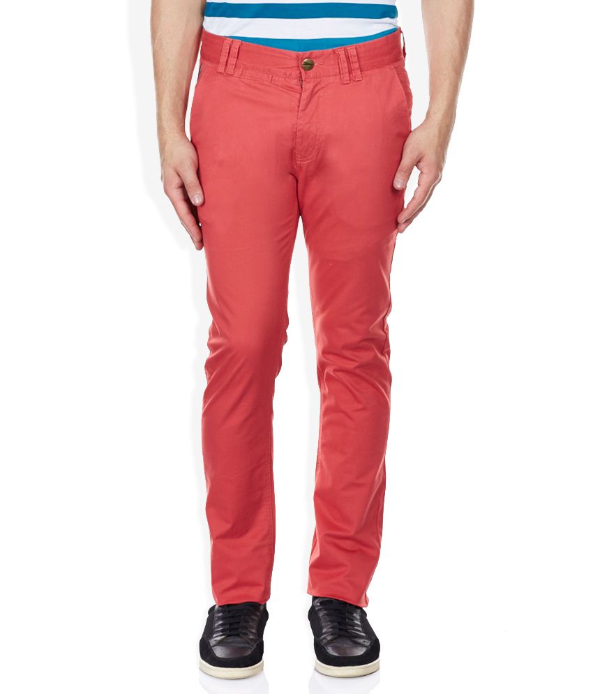 Breakbounce Red Slim Fit Trousers - Buy Breakbounce Red Slim Fit ...