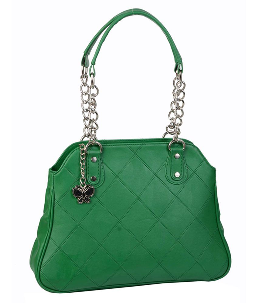 small green shoulder bag