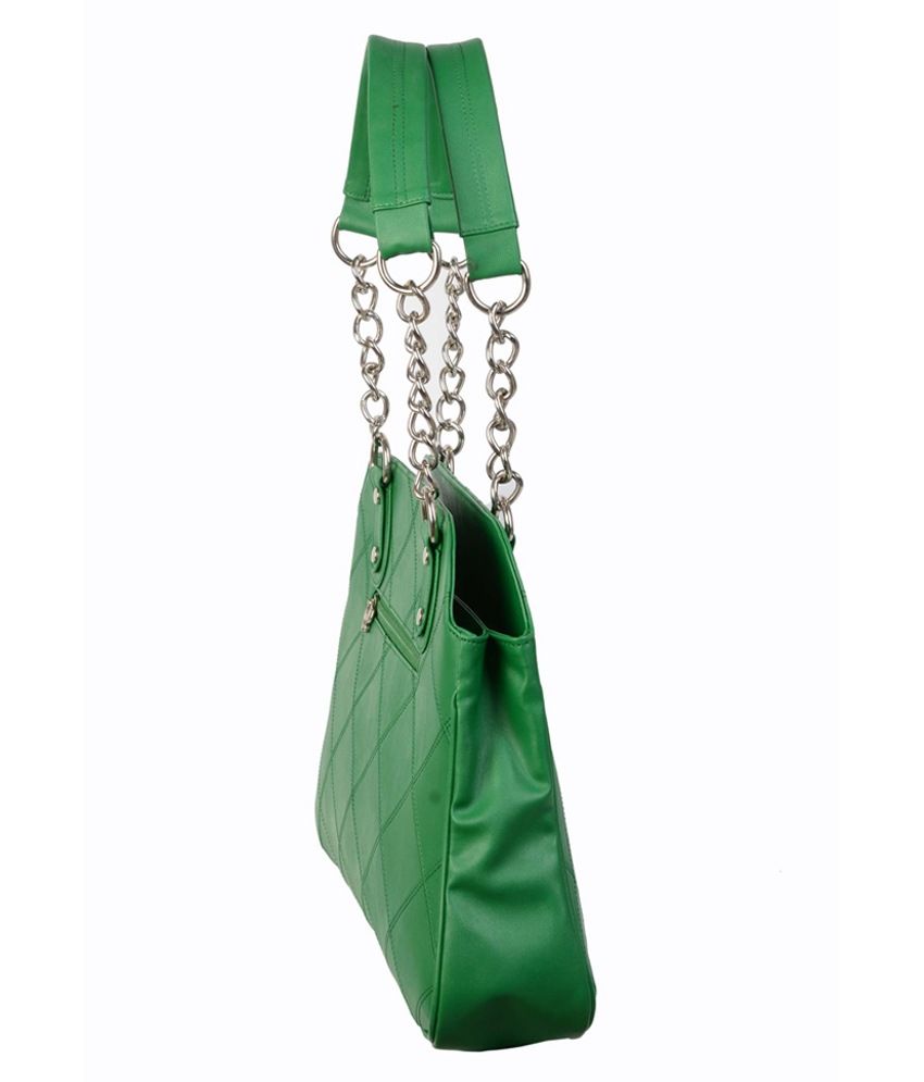 bright green shoulder bag