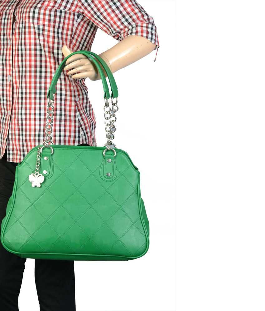 bright green shoulder bag