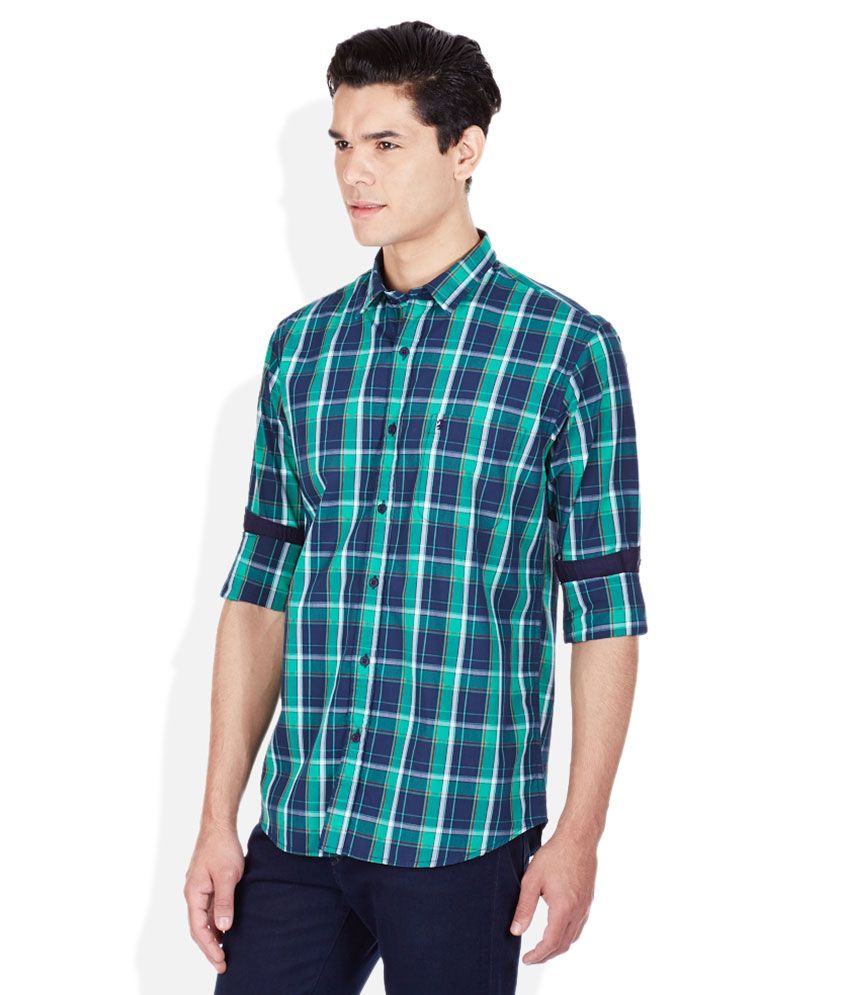 Izod Green Plaid Shirt - Buy Izod Green Plaid Shirt Online at Best ...