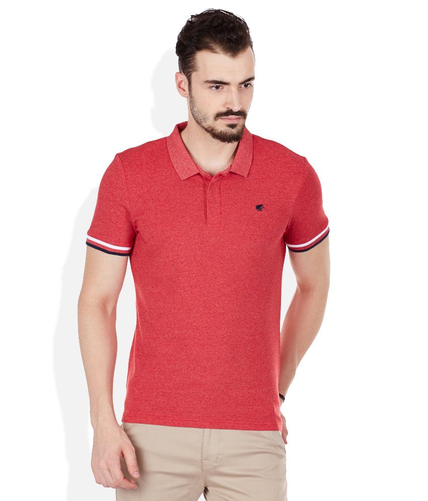Giordano Red Polo Neck T Shirt - Buy Giordano Red Polo Neck T Shirt Online at Low Price 