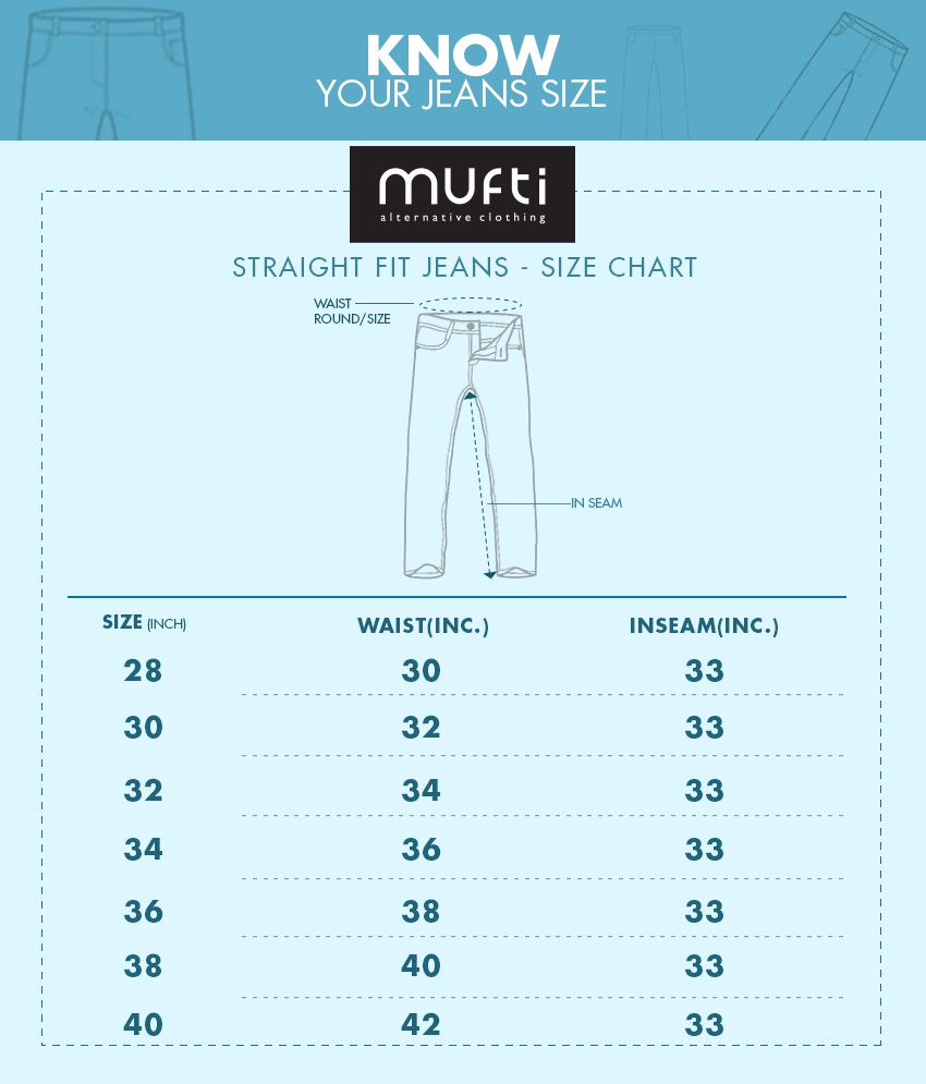 Mufti Size Chart