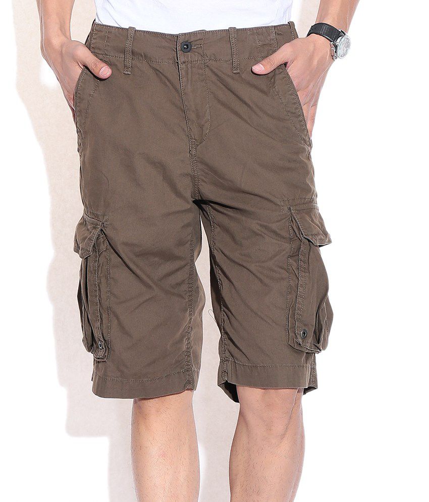 Celio Brown Cotton Solid Shorts - Buy Celio Brown Cotton Solid Shorts ...
