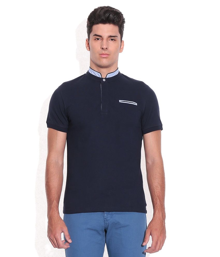 Celio Navy Polo Neck T-Shirt - Buy Celio Navy Polo Neck T-Shirt Online ...