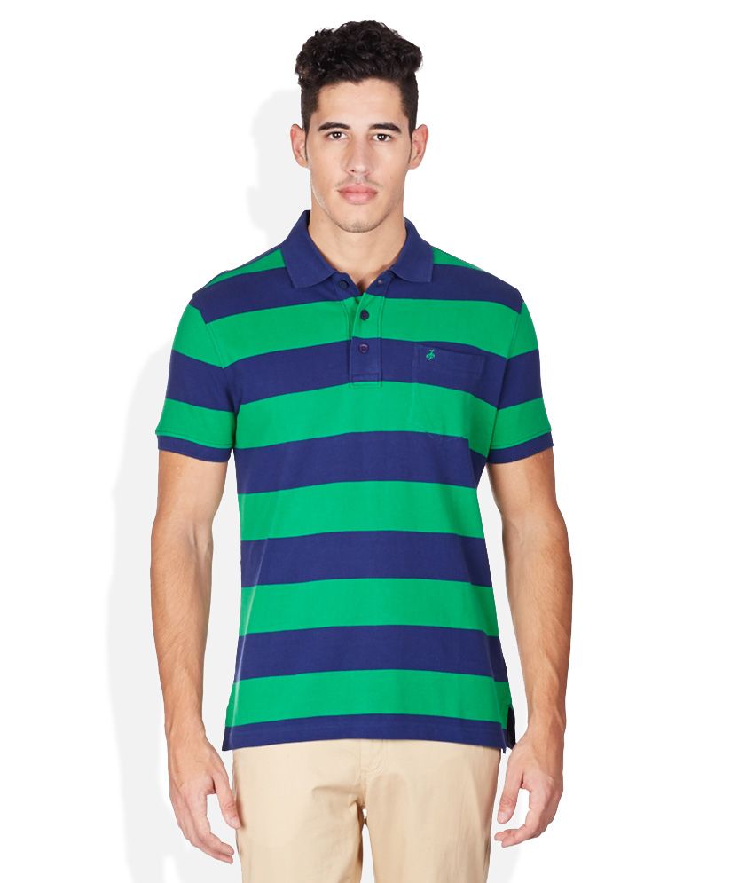 John Players Green Polo Neck T Shirt - Buy John Players Green Polo Neck ...