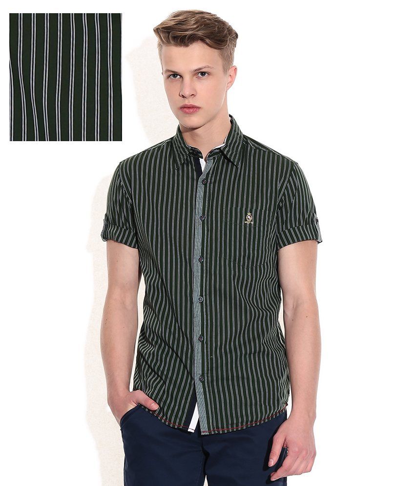 pretty green slim fit shirt