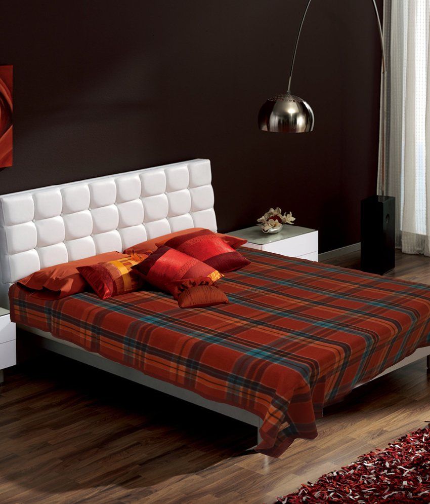 Raymond Home Red Checks Design Double Bed Blanket Buy Raymond Home
