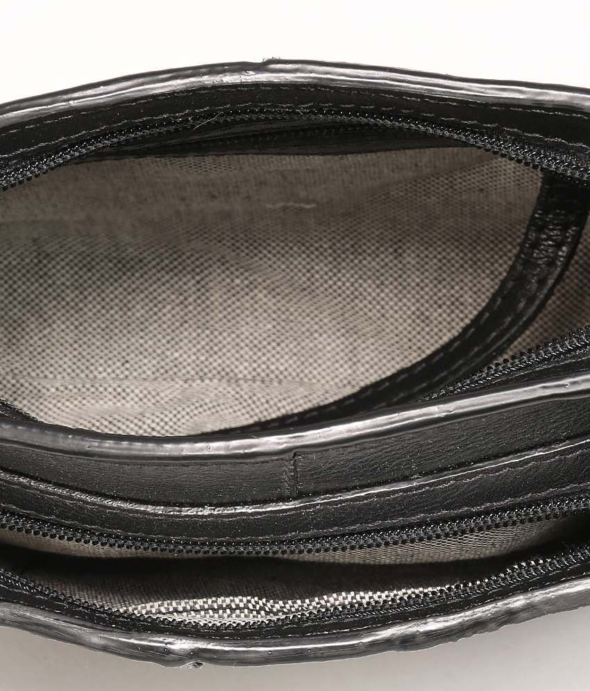Hidesign ERSA 02 Black Leather Sling Bag - Buy Hidesign ERSA 02 Black Leather Sling Bag Online 