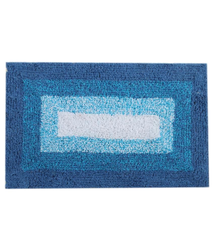 Saral Home Blue Cotton Bath Mat Buy Saral Home Blue Cotton Bath Mat