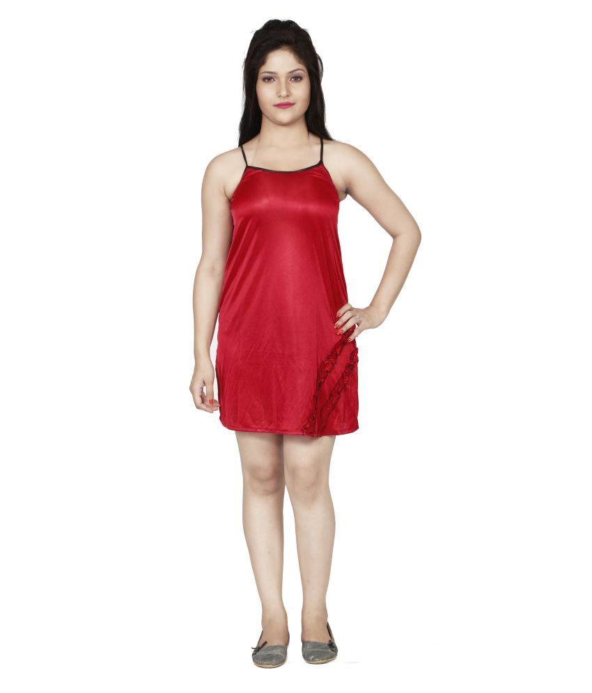 Buy Sweet Night Red Silk Nighty Online At Best Prices In India Snapdeal 