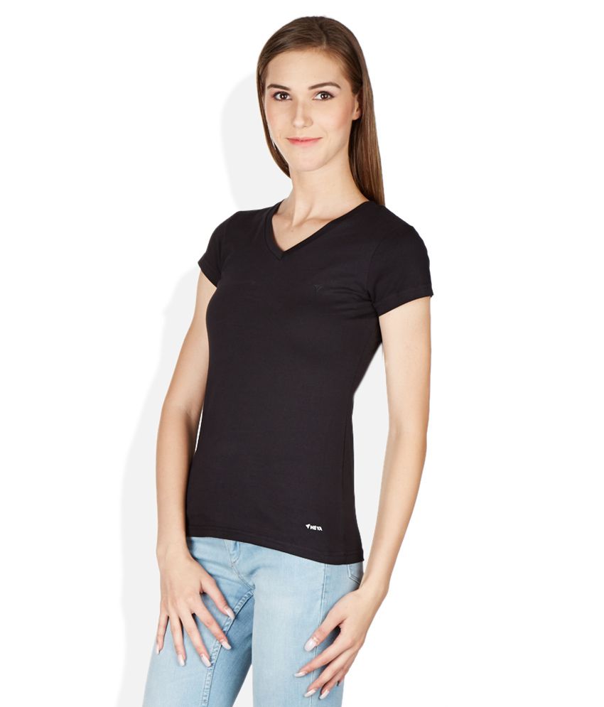 Buy Neva Black V Neck T Shirt Online at Best Prices in India - Snapdeal