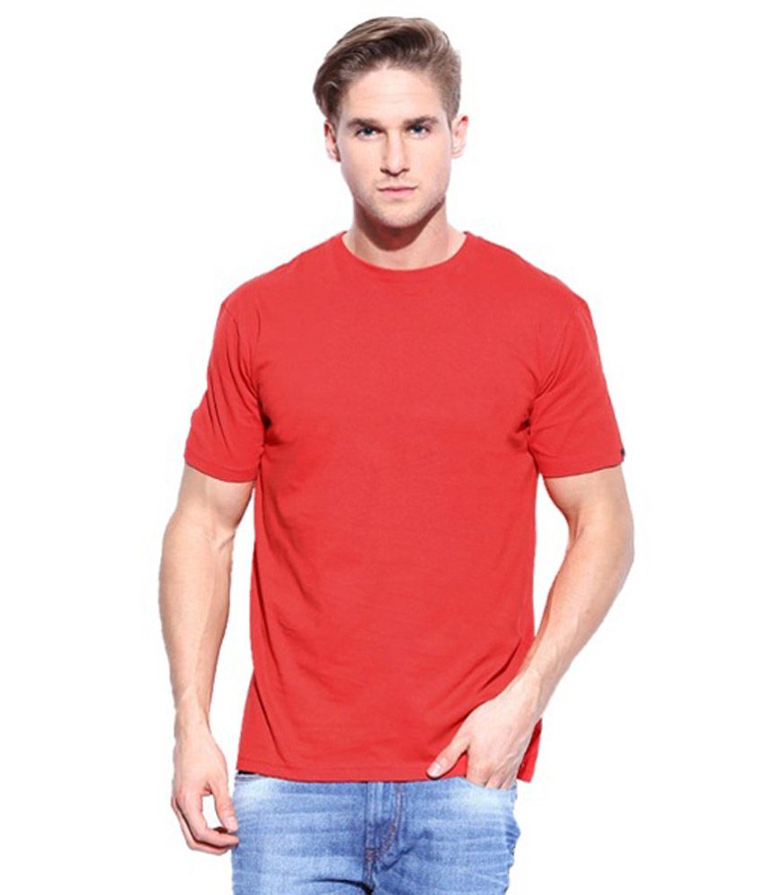 Teeswood Red Cotton Half T-shirt For Men - Buy Teeswood Red Cotton Half ...