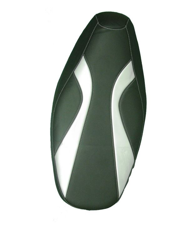 Autoform Motorbike Seat Cover Premium[With Foam] White Strips on