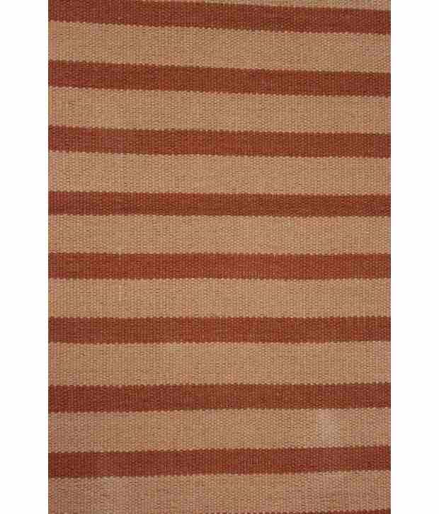 Bj Creations Orange Cotton Stripes Rug Buy Bj Creations Orange Cotton Stripes Rug Online at