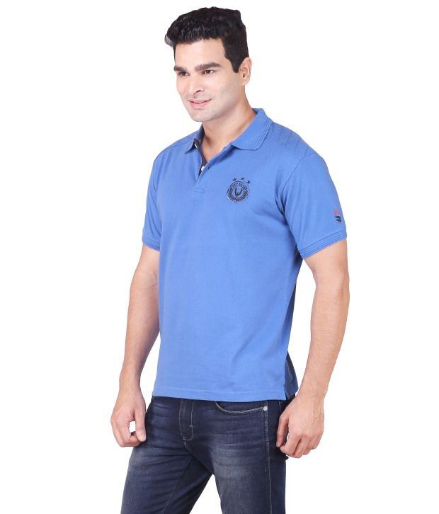 Pep Club Blue Cotton Polo T-Shirt - Buy Pep Club Blue Cotton Polo T ...