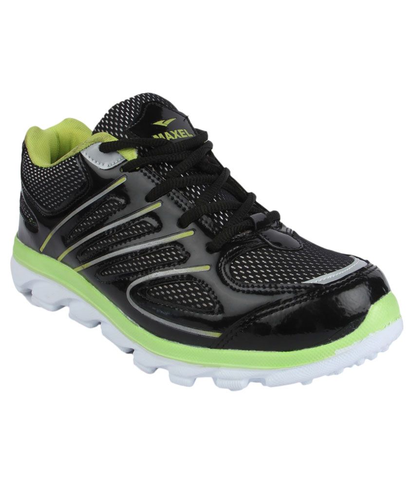 leather sports shoes black