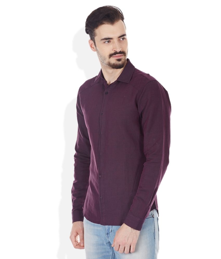 Sisley Purple Slim Fit Casual Shirt Buy Sisley Purple Slim Fit Casual Shirt Online At Best