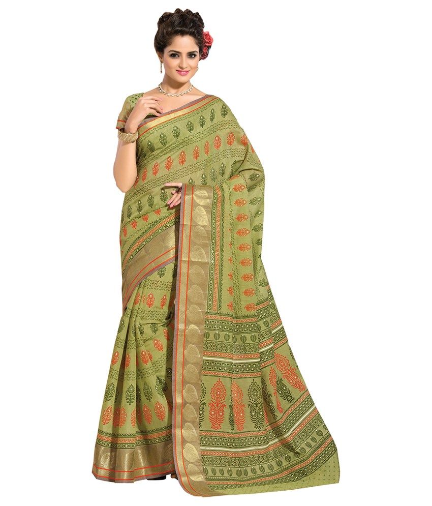 Srinidhi Silks Green Cotton Saree Buy Srinidhi Silks Green Cotton