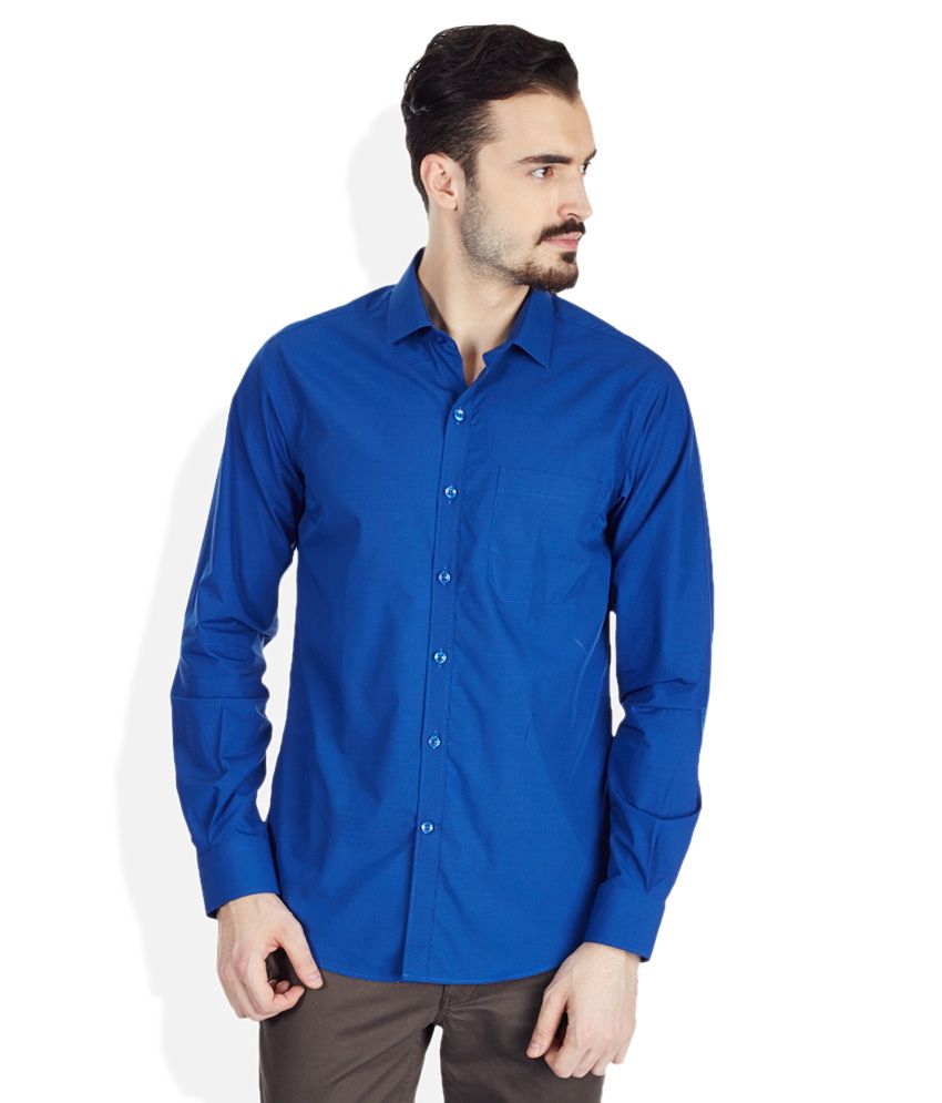 Wills Lifestyle Blue Solids Shirt - Buy Wills Lifestyle Blue Solids ...