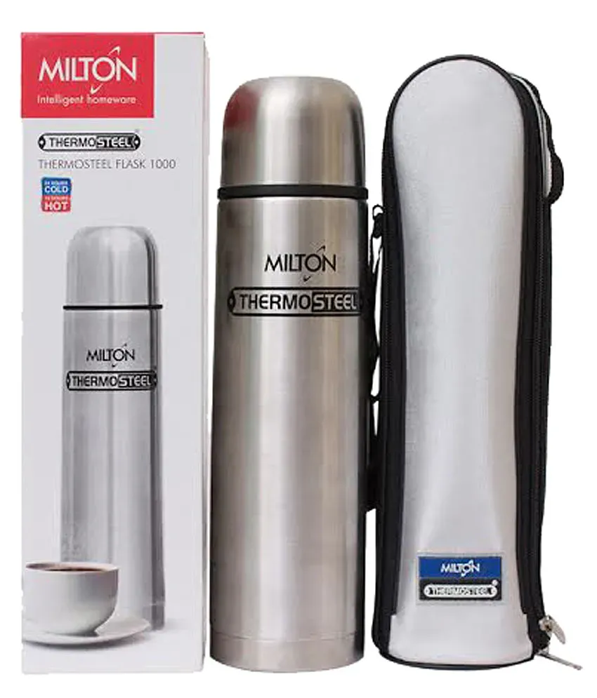 Milton Thermosteel Flip Lid Flask 1000 Milliliters Silver